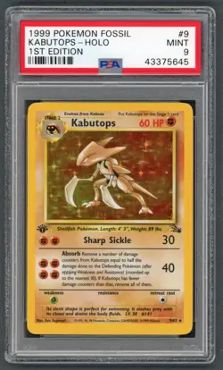 Pokemon Cards - PSA 9 1st Edition Kabutops 9/62 - Fossil Set - MINT - PSA9 - Image 1