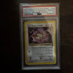 PSA 10 Team Rocket’s Meowth 18 2000 Pokemon Card Graded Black Star Promo WOTC - Image 2