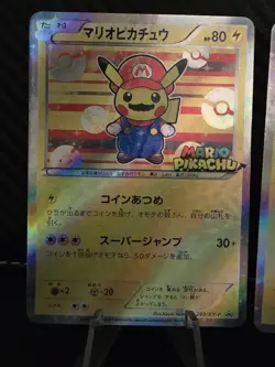 Pikachu Mario & Luigi JP Pokemon Holo Foil Card Collectible/Display Custom - Image 4