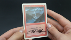 Lightning Bolt SIGNED Christopher Rush Magic Card Revised MTG - Image 2