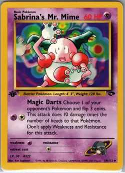 Sabrina's Mr. Mime 1st Edition 59/132 Gym Challenge - Pokemon Card - NM - Image 1