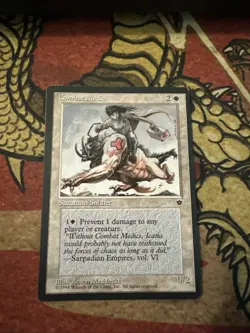 Mtg Magic Wyvern Back Fallen Empires Combat Medic Misprint Error Card - Image 1