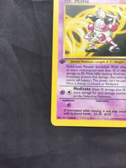 Pokemon Cards: 1st Edition Jungle Rare: Mr. Mime 22/64 - Image 5