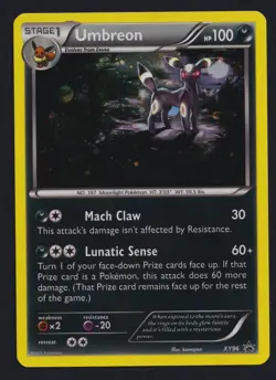 Pokemon TCG Umbreon XY96 Holo Black Star Promo Card - Image 1