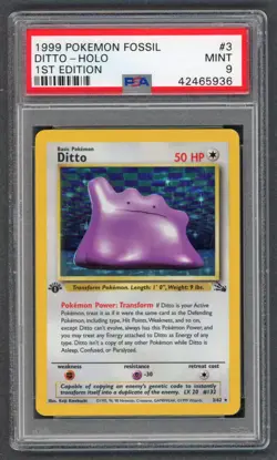 Pokemon Cards - PSA 9 1st Edition Ditto 3/62 - Fossil Set - MINT - PSA9 - Image 1