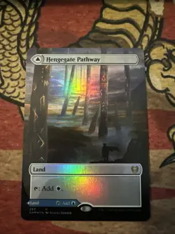 Mtg Magic Full Art Kaldheim Mistgate Hengegate Pathway Misprint Error Card - Image 1