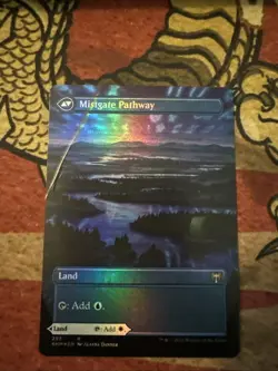 Mtg Magic Full Art Kaldheim Mistgate Hengegate Pathway Misprint Error Card - Image 2