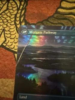 Mtg Magic Full Art Kaldheim Mistgate Hengegate Pathway Misprint Error Card - Image 3