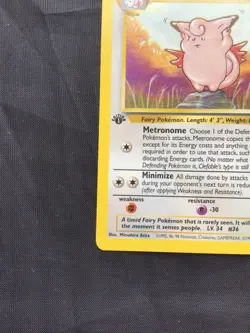 Pokemon Cards: 1st Edition Jungle Rare: Clefable 17/64 - Image 5