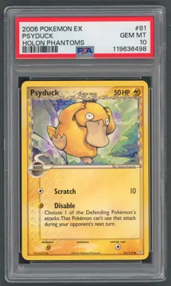 Pokemon Cards - PSA 10 Psyduck 81/110 - Ex Holon Phantoms Non Holo - GEM MT - Image 1