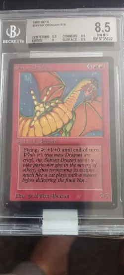 MTG Magic the Gathering Beta Shivan Dragon BGS 8.5 Quad ++! 9.5 centering! - Image 1
