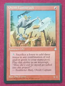 Magic The Gathering ICE AGE ORCISH LUMBERJACK red card MTG - Image 1