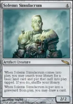 1 x Solemn Simulacrum - Mirrodin - Moderate Play - MTG - Image 1