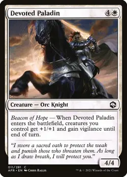 (1x) FOIL DEVOTED PALADIN -Forgotten Realms - MTG Magic the Gathering Card - Image 1