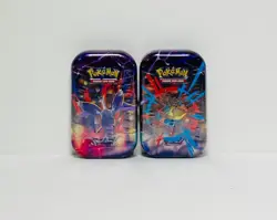 New Lot (2) x Pokemon TCG Trading Card Game Mega Heroes Mini Tin Free Shipping - Image 1
