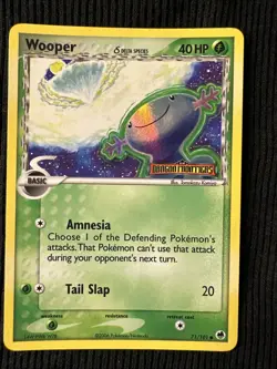 Wooper EX Dragon Frontiers 71/101 Reverse Holo STAMPED Pokemon Card - Image 1