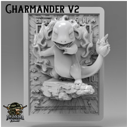Pokemon 3D Printed Card - CHARMANDER (NEW VERSION) - Image 2