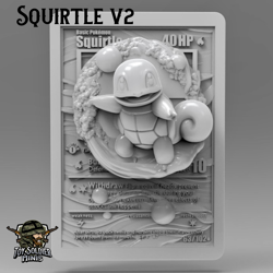 Pokemon 3D Printed Card - SQUIRTLE (NEW VERSION) - Image 1