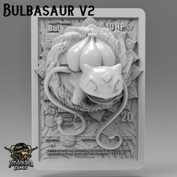 Pokemon 3D Printed Card - BULBASAUR (NEW VERSION) - Image 1