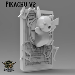 Pokemon 3D Printed Card - PIKACHU (NEW VERSION) - Image 1
