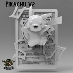 Pokemon 3D Printed Card - PIKACHU (NEW VERSION) - Image 2