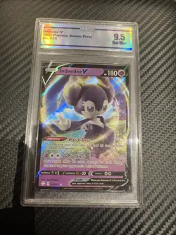 Pokemon TCG Indeedee v Shining Fates Holo Ultra Rare Card 039/072 Graded Gem 9.5 - Image 1