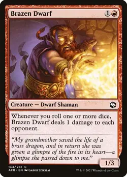 (1x) FOIL BRAZEN DWARF -Forgotten Realms - MTG Magic the Gathering Card - Image 1