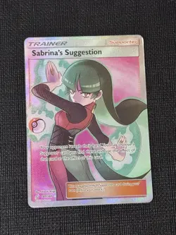 Pokemon Team Up Sabrina's Suggestion Ultra Rare Full Art SM Holo Card 181/181 - Image 1