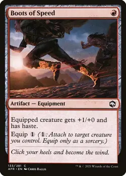 (2x) FOIL BOOTS OF SPEED -Forgotten Realms - MTG Magic the Gathering Card - Image 1