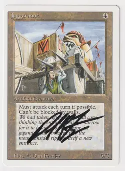 Miscut Signed Juggernaut LP Revised Edition Artist Dan Frazier 1994 MTG Magic! - Image 1