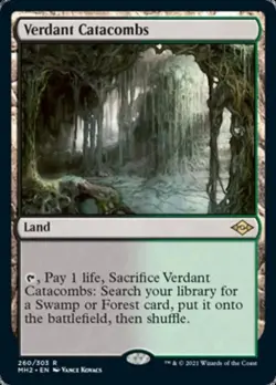 MTG English Verdant Catacombs NM Foil Modern Horizons 2 - Image 1
