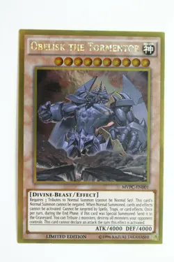 Yugioh Obelisk the Tormenter Limited Edition MVPC-EN001 Gold Rare LP - Image 1