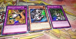 x1 Dracotail Lukias Ultra + Flame & Horn Super Yugioh NM 1st ed JUSH - Image 1