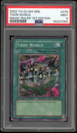 Yu-Gi-Oh! 2002 Magic Ruler 1st Edition Toon World MRL-076 PSA 9 - Image 1