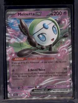 Meloetta EX 044/086 Holo Rare Pokemon Card BLK Near Mint NM - Image 1