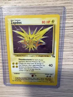 Zapdos 15/62 Fossil Rare Holo Pokemon Card NM Vintage WOTC - Near Mint - Image 4