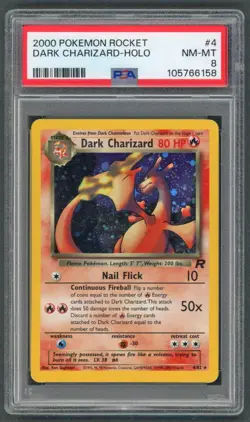 Pokemon Cards - PSA 8 Dark Charizard 4/82 - Team Rocket Holo - NM-MT - Image 1