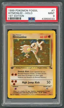 Pokemon Cards - PSA 9 1st Edition Hitmonlee 7/62 - Fossil Set - MINT - PSA9 - Image 1