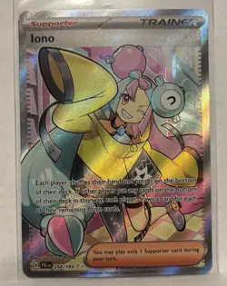 NM Iono 254/193 Pokemon TCG Paldea Evolved Holo Ultra Rare Full Art Card - Image 1