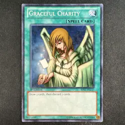 Yugioh! Graceful Charity BP02-EN137 Battle Pack 2 Mosaic Rare 1st Edition Card - Image 1