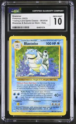 CGC 10 Blastoise #003/034 2023 Trading Card Game Classic - Image 1