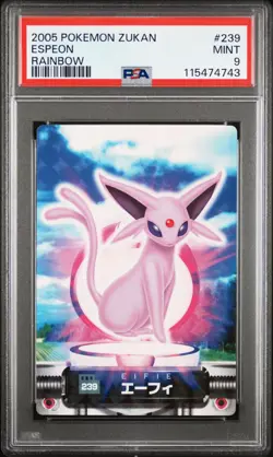 PSA 9 *2025 cert* - ESPEON RAINBOW PRISM 2005 CARDDASS POKEMON ZUKAN CARD #239 - Image 1