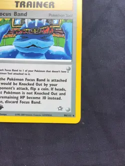 Pokemon Cards: Neo Genesis 1st Edition Rare: Focus Band 86/111 - Image 4