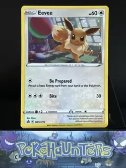 Pokemon Card Eevee SWSH212 Black Star Promo Sword & Shield Holo Rare L/P 2 - Image 1