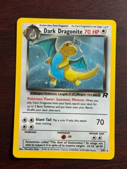 Pokemon Dark Dragonite Holo Rare Card 5/82 Team Rocket Pokemon TCG LP+ / NM - Image 1