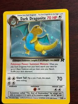 Pokemon Dark Dragonite Holo Rare Card 5/82 Team Rocket Pokemon TCG LP+ / NM - Image 2