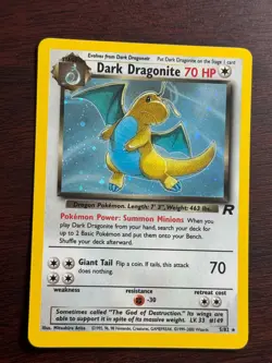 Pokemon Dark Dragonite Holo Rare Card 5/82 Team Rocket Pokemon TCG LP+ / NM - Image 3