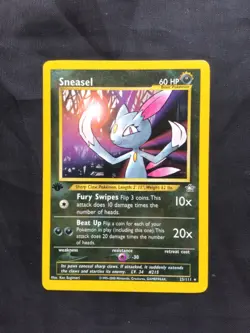 Pokemon Cards: Neo Genesis 1st Edition Rare: Sneasel 25/111 - Image 1