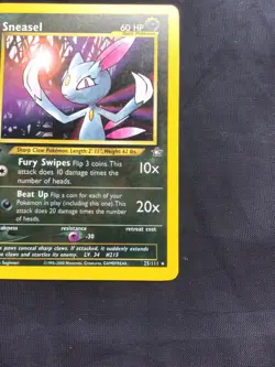 Pokemon Cards: Neo Genesis 1st Edition Rare: Sneasel 25/111 - Image 4