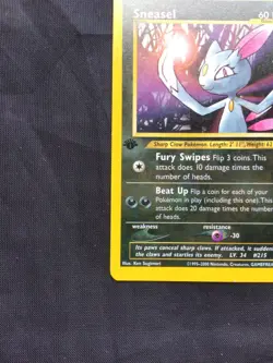 Pokemon Cards: Neo Genesis 1st Edition Rare: Sneasel 25/111 - Image 5